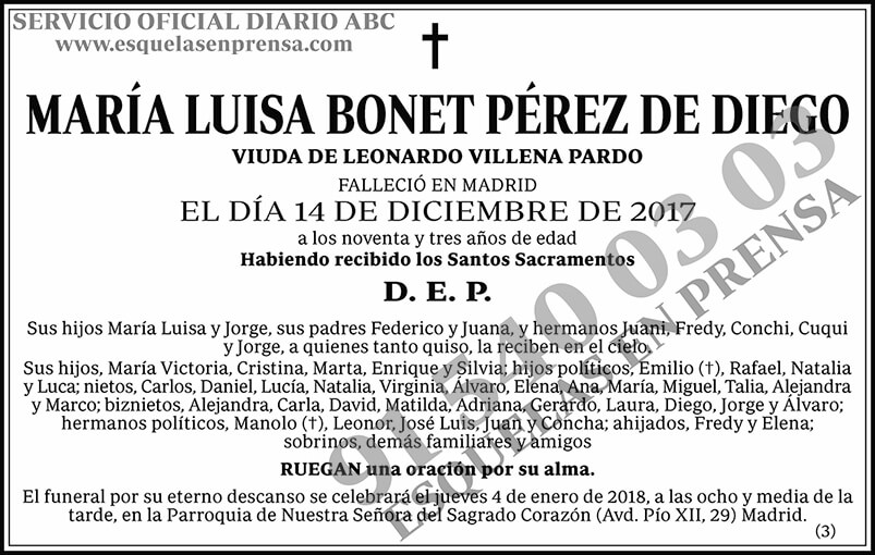 María Luisa Bonet Pérez de Diego